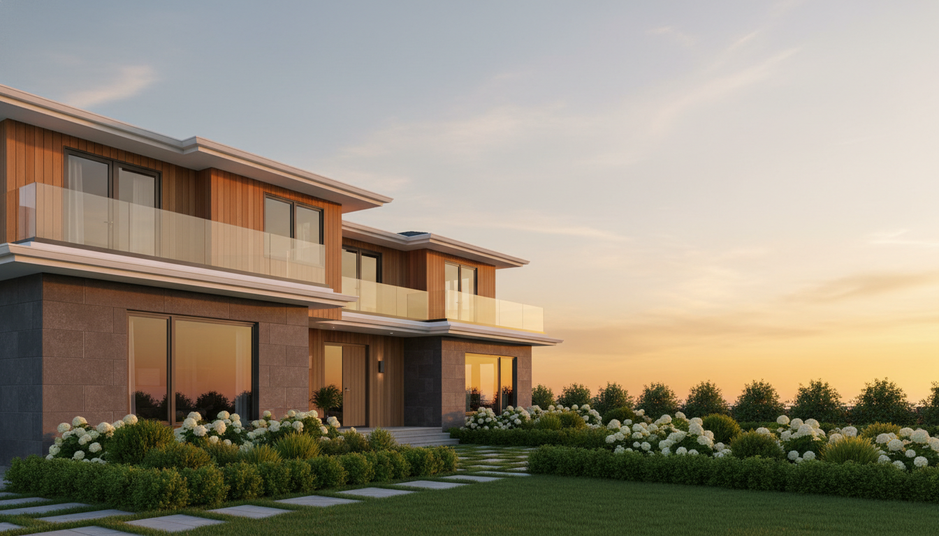 Clean, pristine home exterior with well-maintained roof and peaceful surroundings